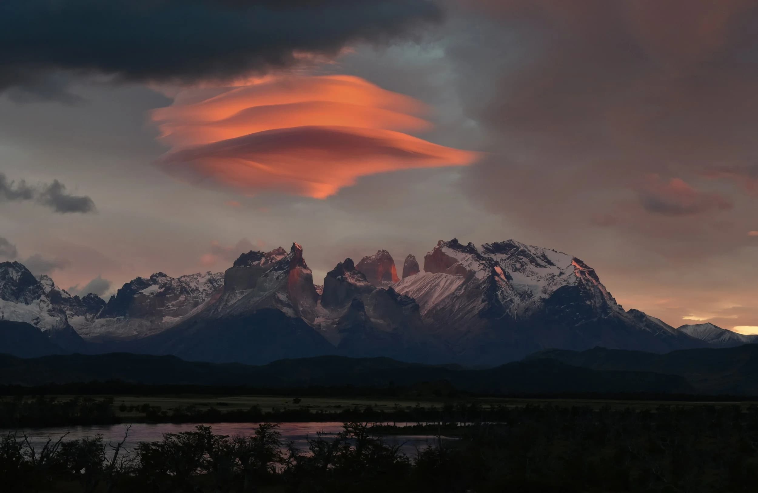 Mountain range at sunset